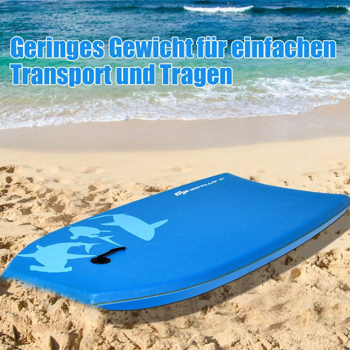 Costway Bodyboard, deska do pływania, deska surfingowa dla dzieci i dorosłych, deska surfingowa, deska Sup-Board, 104 x 52 x 6 cm (niebieska)