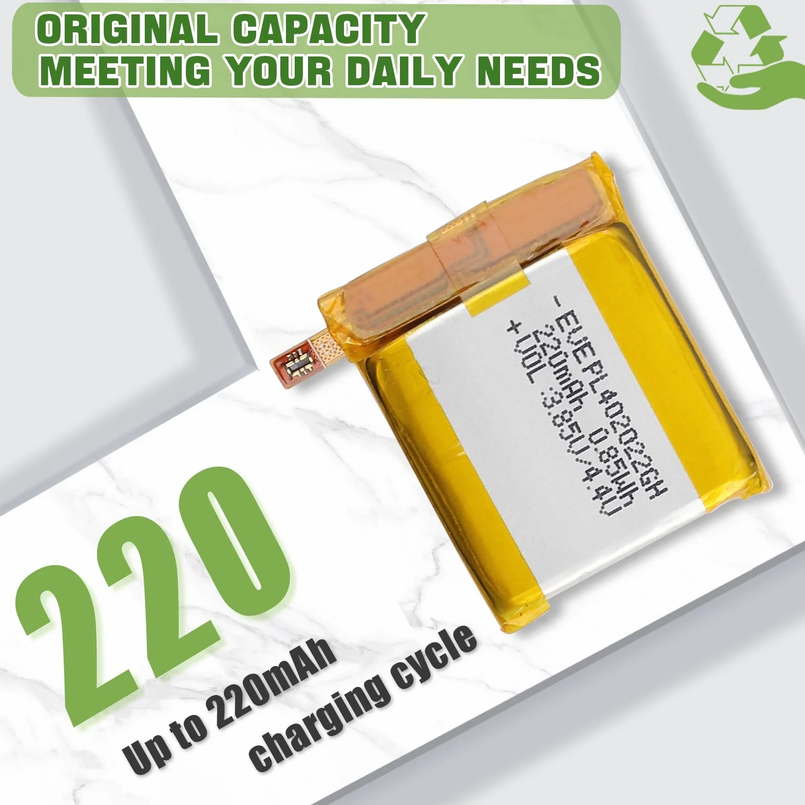220 mAh nowa bateria zastępcza PL402022GH kompatybilna z GTS 2 / GTS2 Mini A2010 Smartwatch bateria zamienna z zaktualizowanym zestawem narzędzi naprawczych
