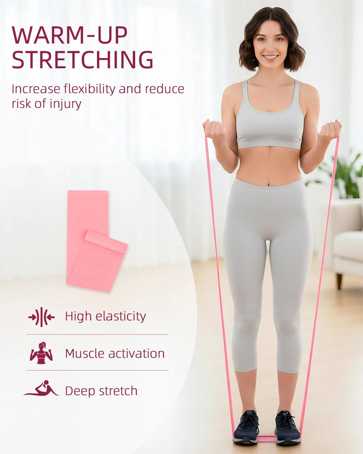 Abahub Zestaw do pilatesu z pierścieniem 35 cm, mini piłka 25 cm, paski do rozciągania, sprzęt do pilatesu domowego