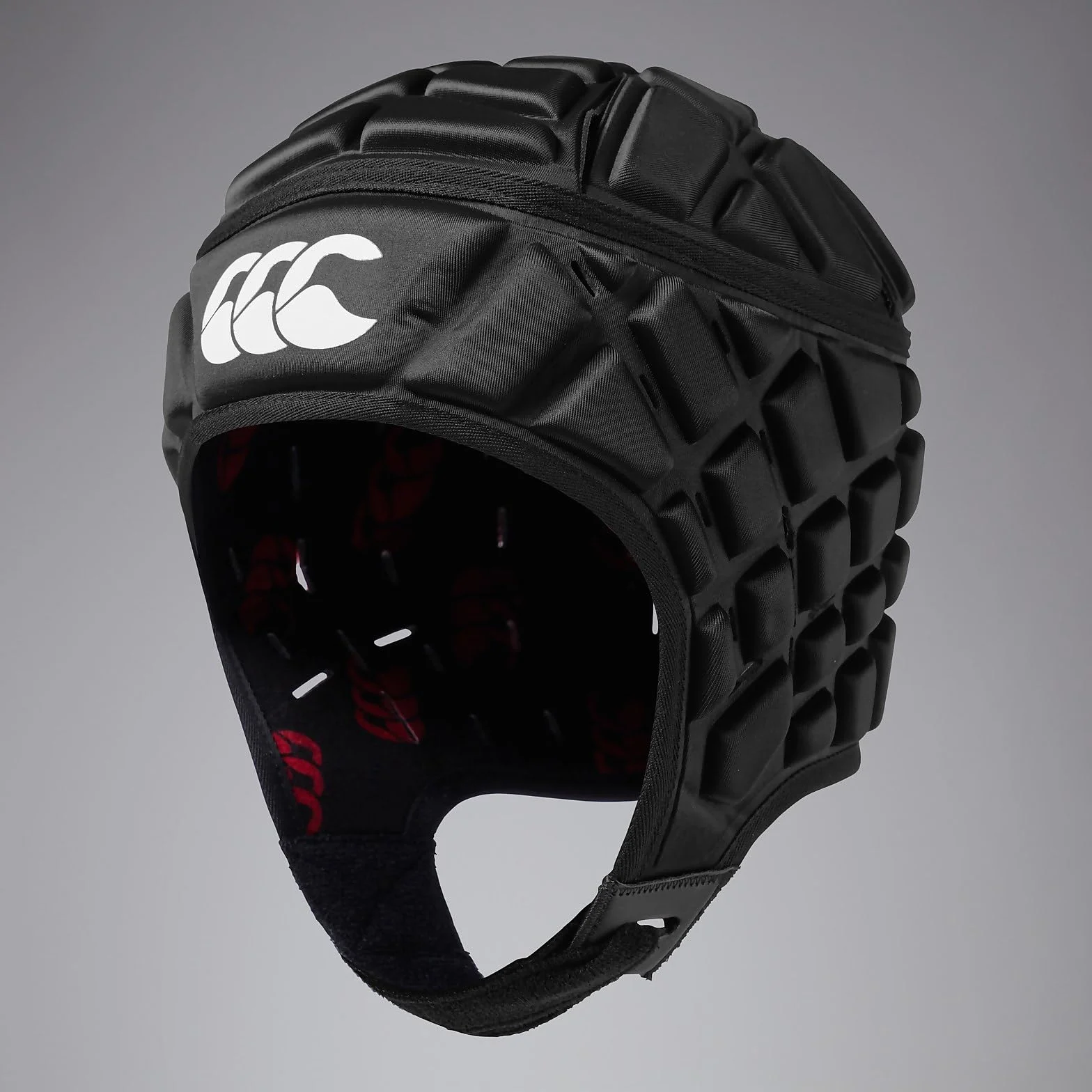 Canterbury Unisex Raze Rugby Headguard | Scrum Cap, pełne pokrycie | pasek pod brodę z miękkimi krawędziami | zaprojektowane otwory wspomagające wentylację | wyściółka piankowa osłona głowy, czerwona