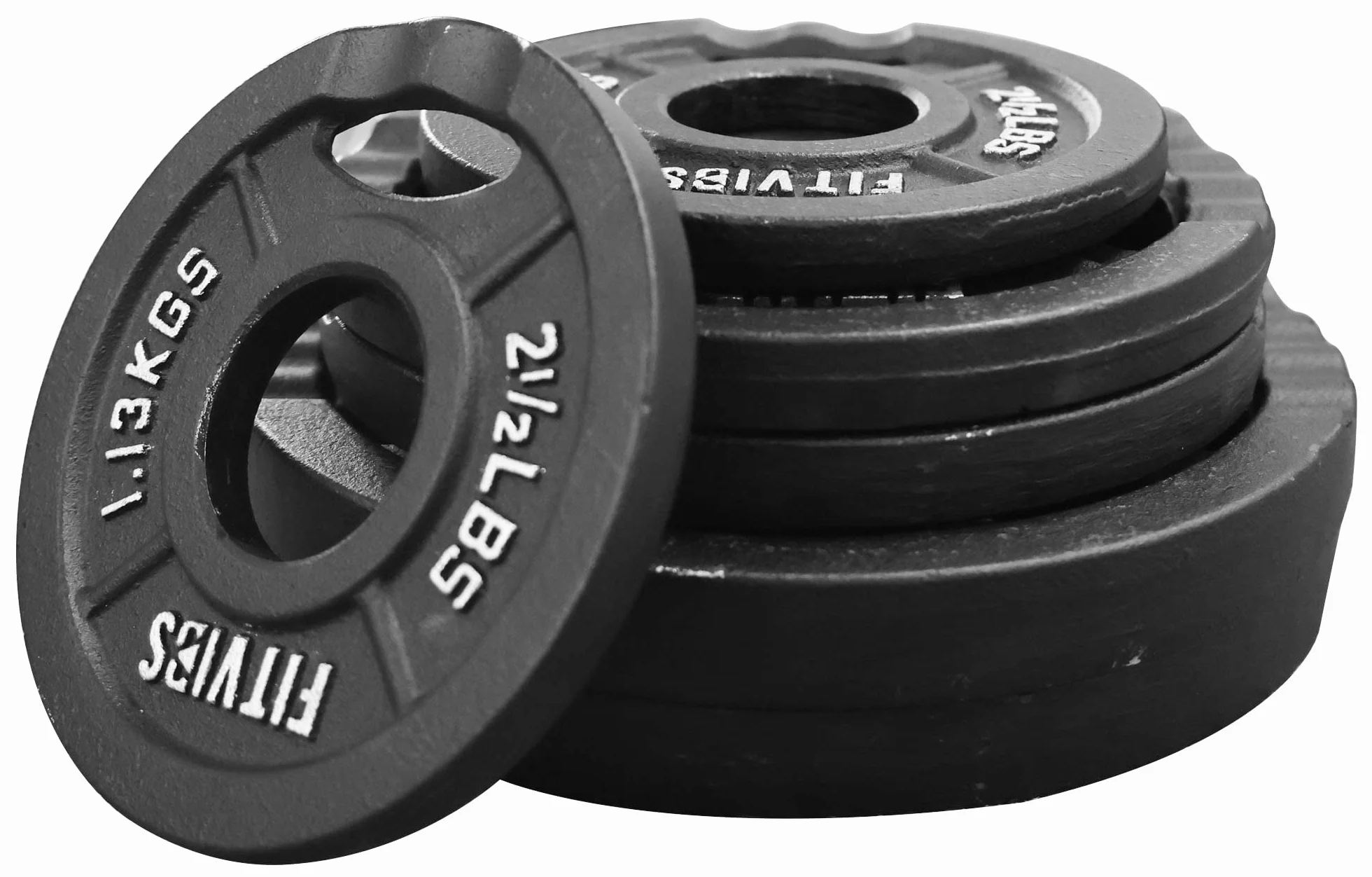 Signature Fitness Olympic 2-calowy żeliwny talerz obciążający do treningu siłowego i podnoszenia ciężarów, styl z dwoma otworami, zestaw 15,9 kg