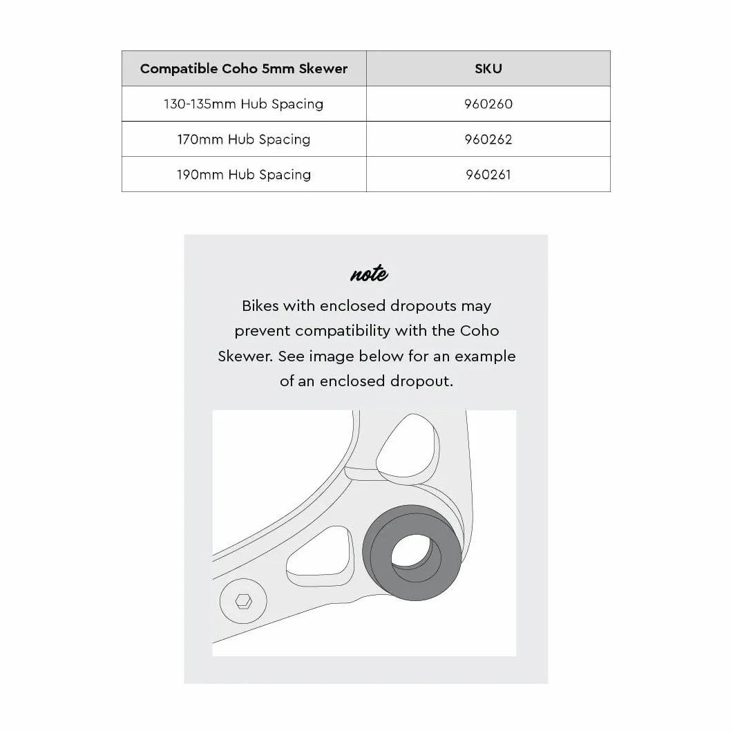 Burley Design Unisex's COHO 5 mm szpikulec oś rowerowa, czarny/srebrny, 130-135 mm