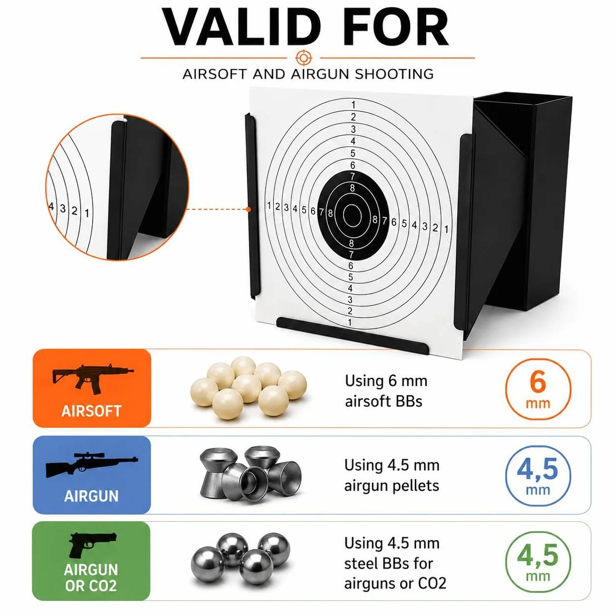 Tarcza do Airsoft Airgun pellet strzelanie stalowa 14x14 cm czarna 50 sztuk