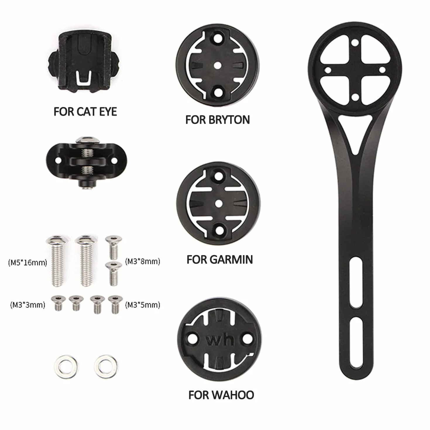 Zintegrowany uchwyt na komputer rowerowy do roweru szosowego (stop aluminium) Uchwyt na kierownicę do Garmin Edge, Wahoo Elemnt, Bryton, Cateye, kamery GoPro i oświetlenia