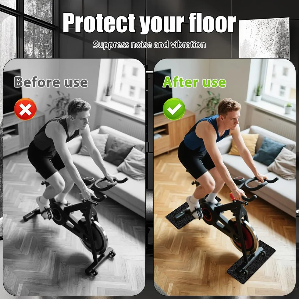 Mata ochronna na podłogę do sprzętu fitness 2-częściowy zestaw 70x28x0,6 cm antypoślizgowa amortyzująca PVC