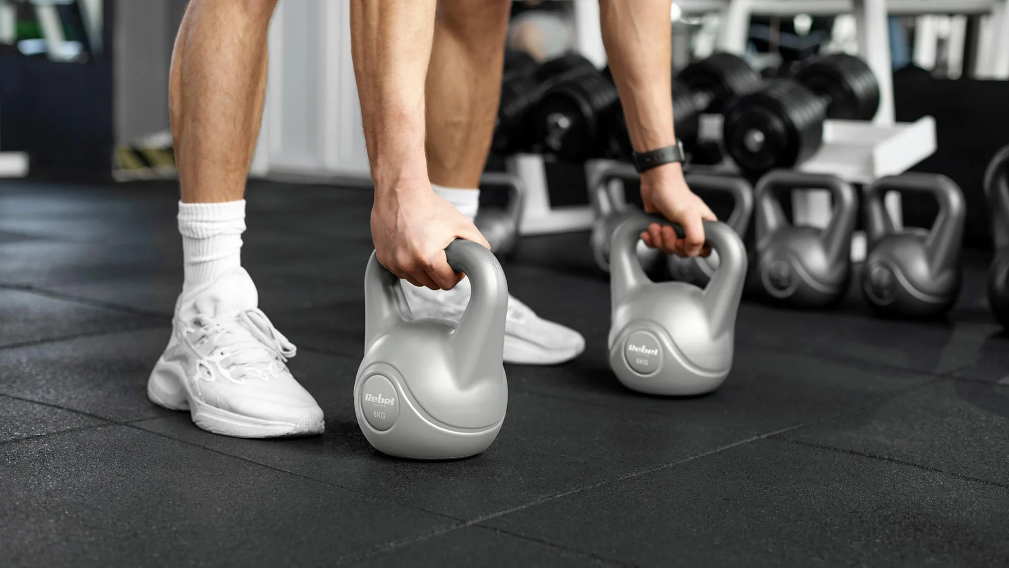 Rebel Electro Kettlebell Bitumiczny 16kg RBA-2322G-16 Szary