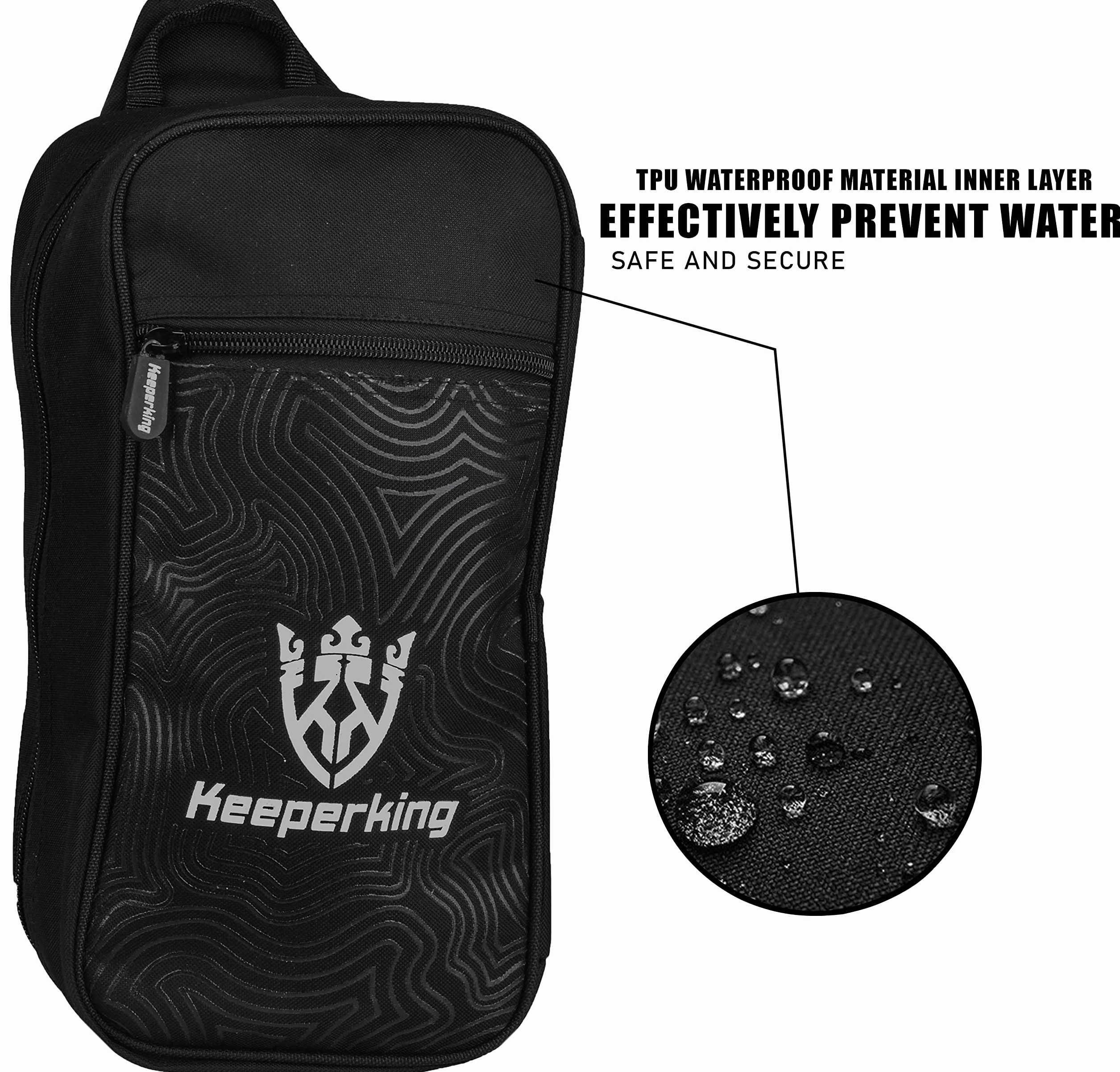 Keeperking Torba bramkarska, torba sportowa, torba treningowa dla bramkarza, czarna