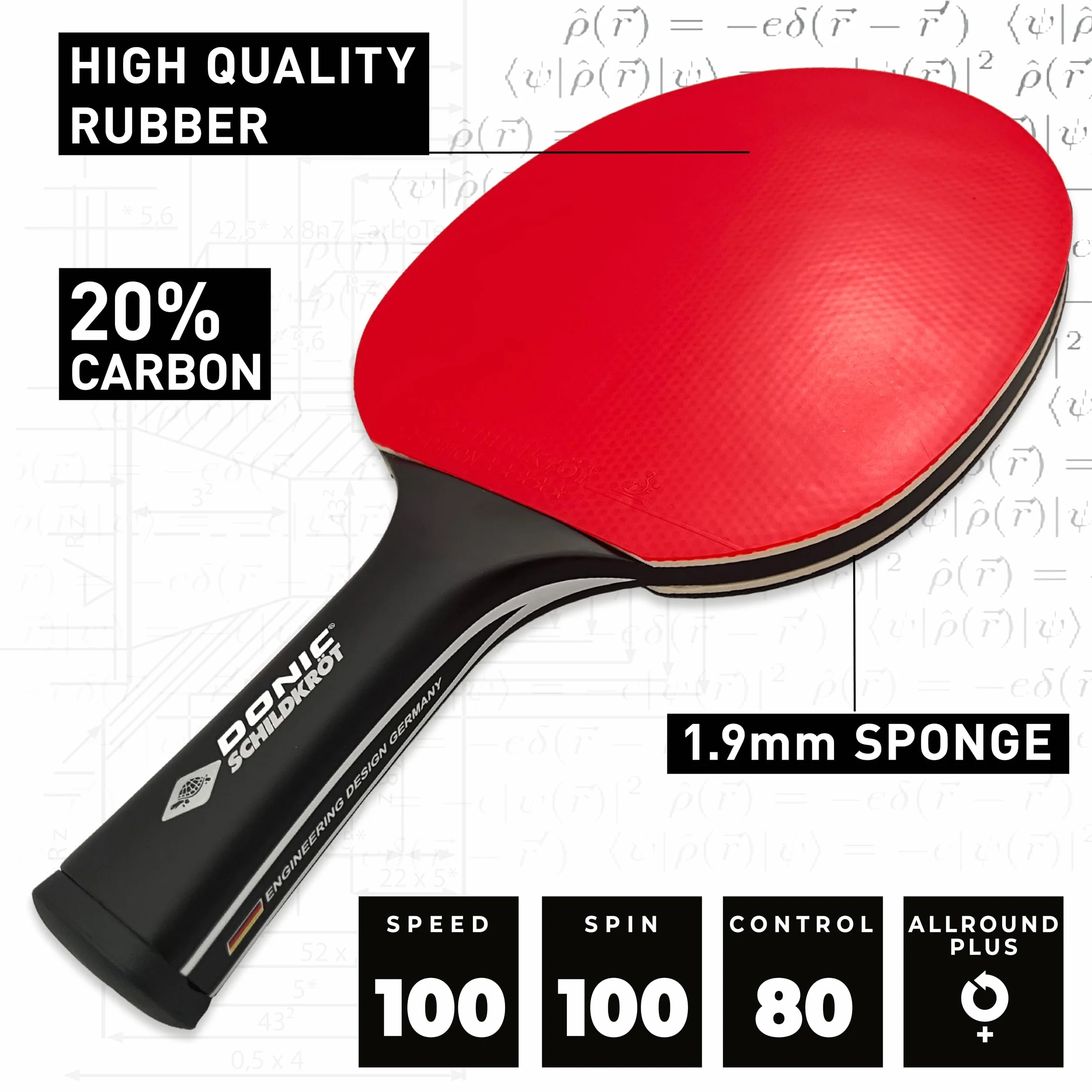 Schildkröt Rakieta do tenisa stołowego CarboTec 900, wklęsła