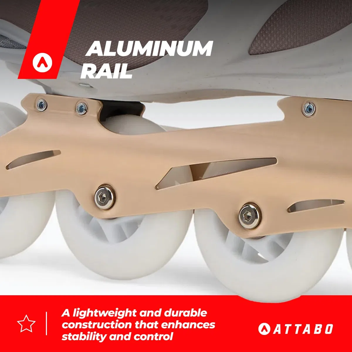 ATTABO Luna Women's Fitness Roller – kółka z poliuretanu 84 mm, łożyska ABEC-7, szyna aluminiowa, wentylowany trzonek, komfort i precyzja