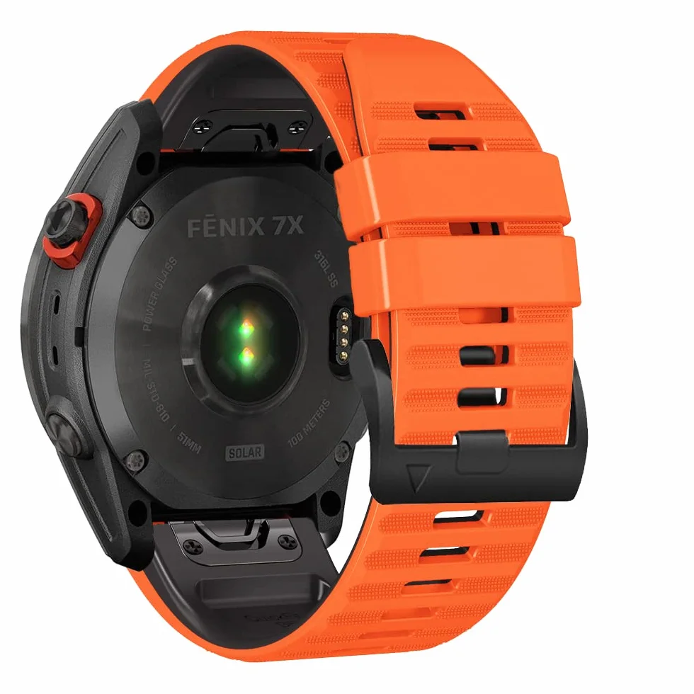 Pasek QuickFit 26 mm do Garmin Fenix 7X, Fenix 6X, silikonowa opaska wymienna