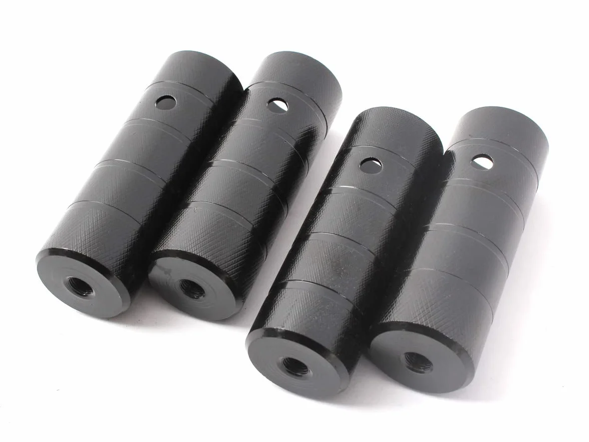 KHE BMX Axle Pegs podnóżki do osi 10 mm, gwint 3/8", czarne, 4 sztuki