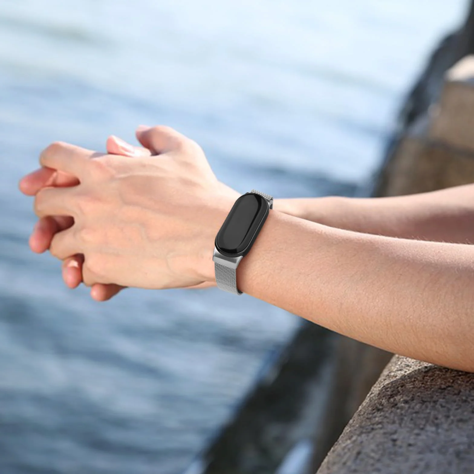Meliya Bransoletka do Xiaomi Smart Band 9 / Xiaomi Smart Band 8 dla kobiet i mężczyzn, miękka, regulowana, magnetyczna, sportowa, metalowa bransoletka do zegarka Xiaomi Mi 9 / Mi 9 ze stali