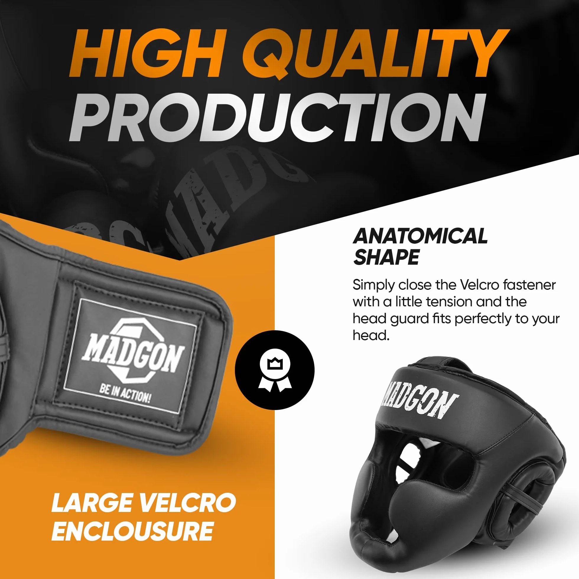 MADGON Kask Bokserski z Absorbcją Uderzeń! Pełna Ochrona Głowy – Idealna Widoczność i Minimalne Pocenie – Kask Ochronny dla Sztuk Walki, Boksu, Kick Boxingu, Sparringu – Kask MMA z Torbą w Zestawie!