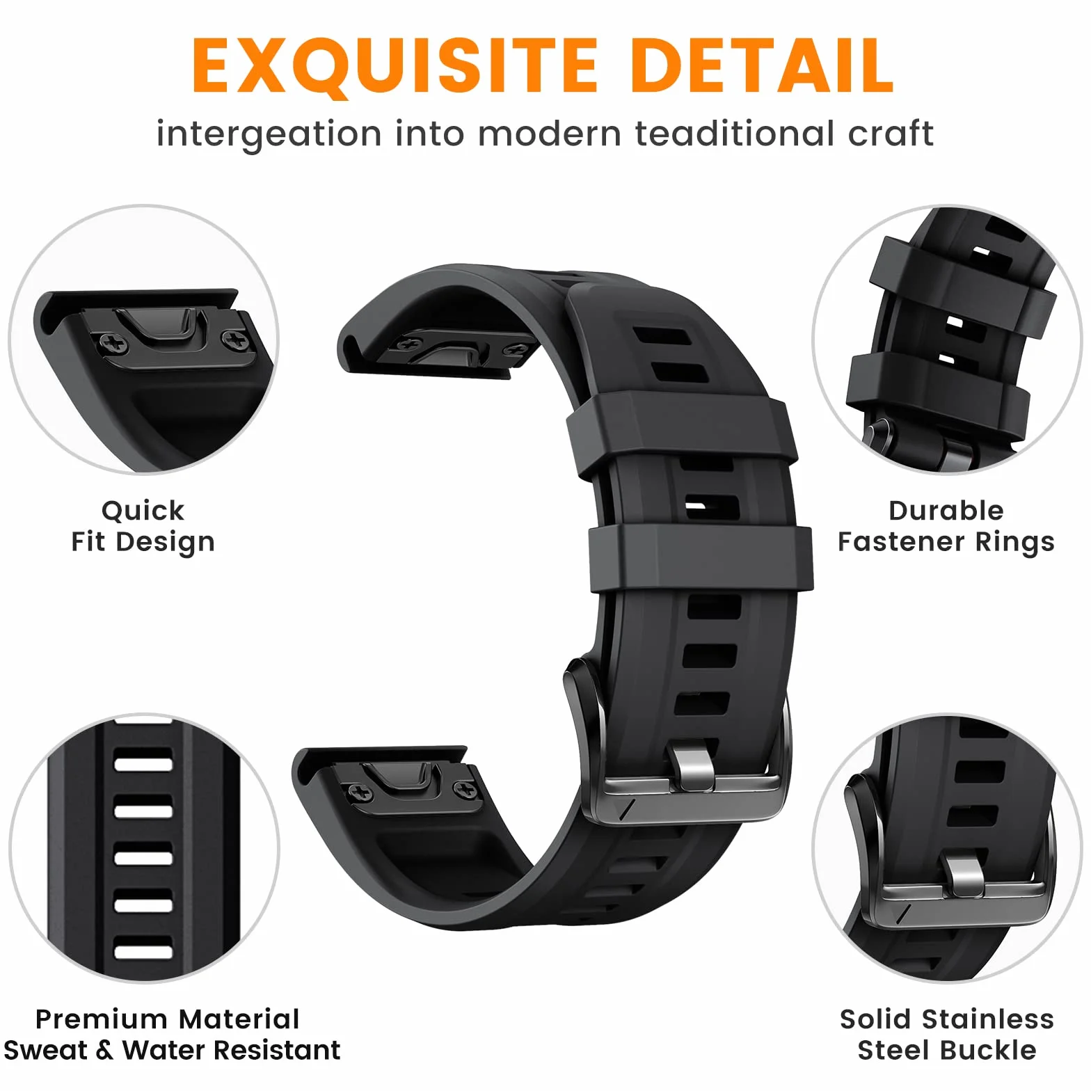 NotoCity Bransoletka do Fenix 7S 20 mm silikonowy pasek Fenix 5S 5S Plus 6S Pro Smartwatch Band
