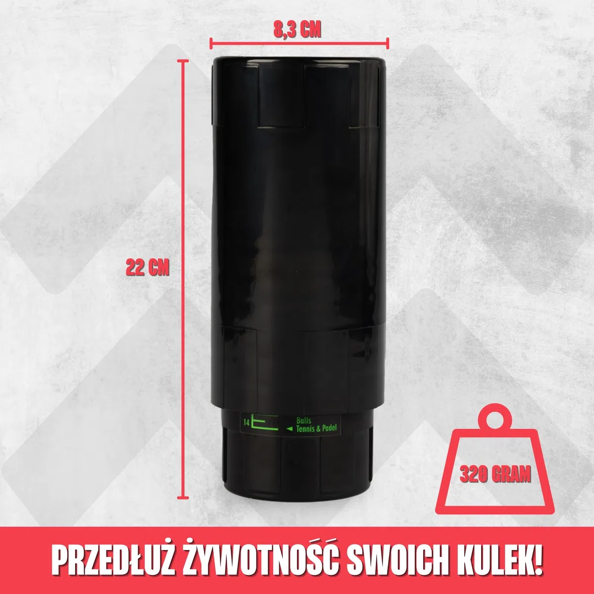 MATCHU - Regulator ciśnienia do piłek do padla i tenisa - Uchwyt ciśnieniowy - Przywracacz ciśnienia - Uchwyt ciśnieniowy do piłek - Przedłuża żywotność - 22x8,3x CM - PRO Edition - Czarny