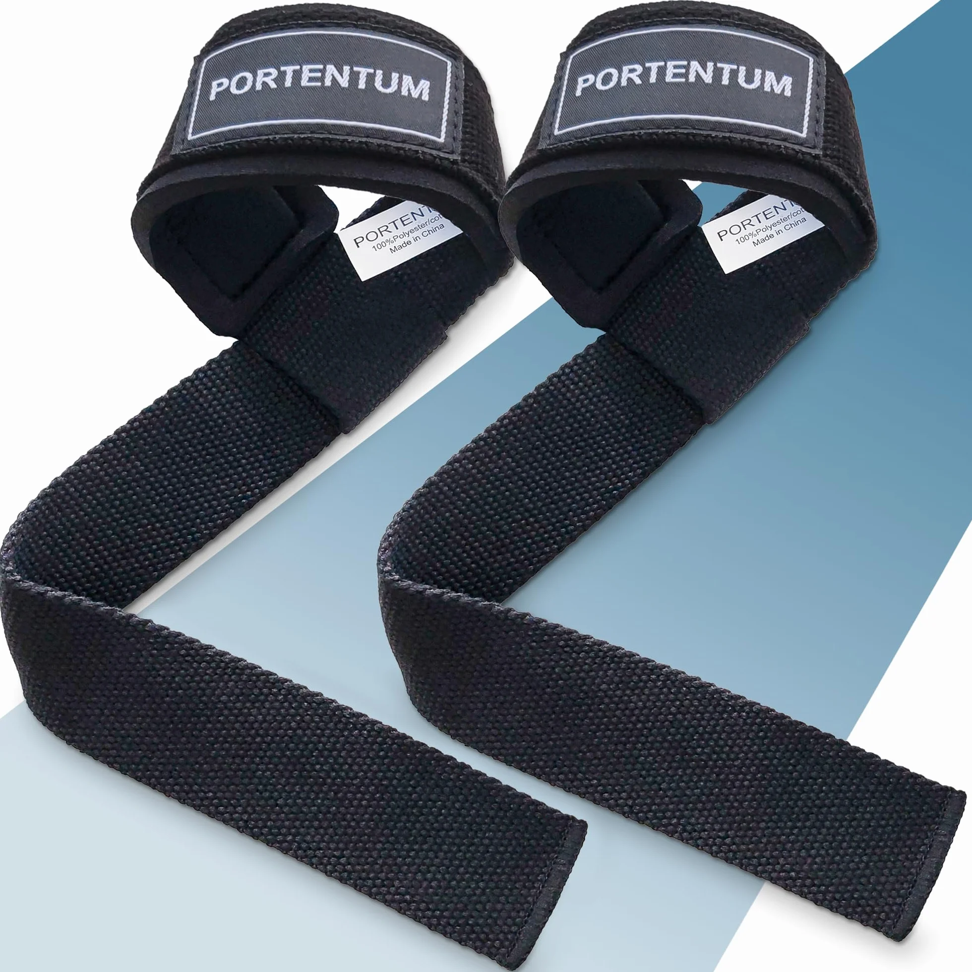 PORTENTUM® Paski gimnastyczne - opaski do podnoszenia ciężarów - opaski, paski do pasów, lifting, siłownia - akcesoria kulturystyczne (czarny)