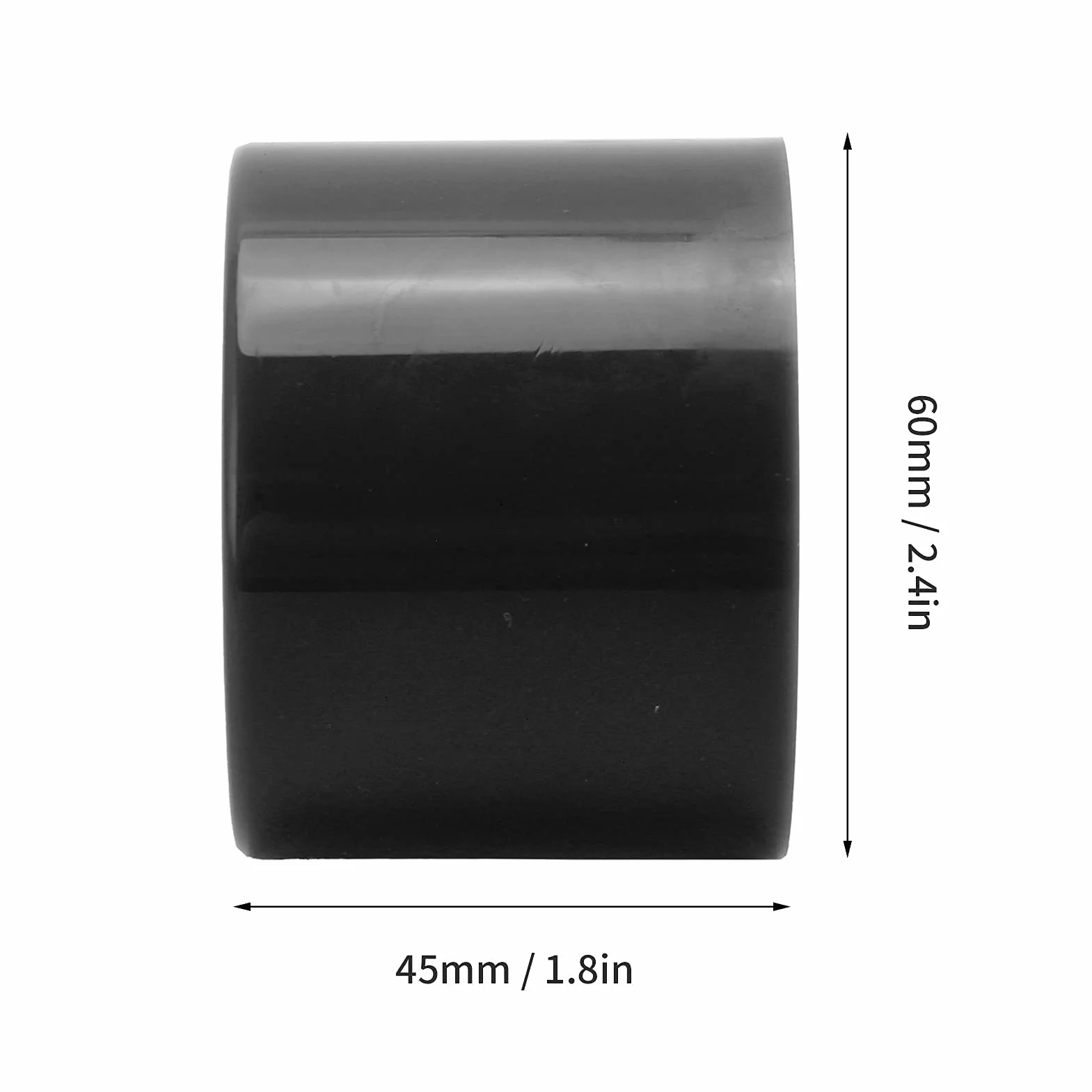 4 Szt. Kółka do Deskorolki 60x45mm 78A Kółka do Longboardów Cruiser Akcesoria do Wymiany(czarny)