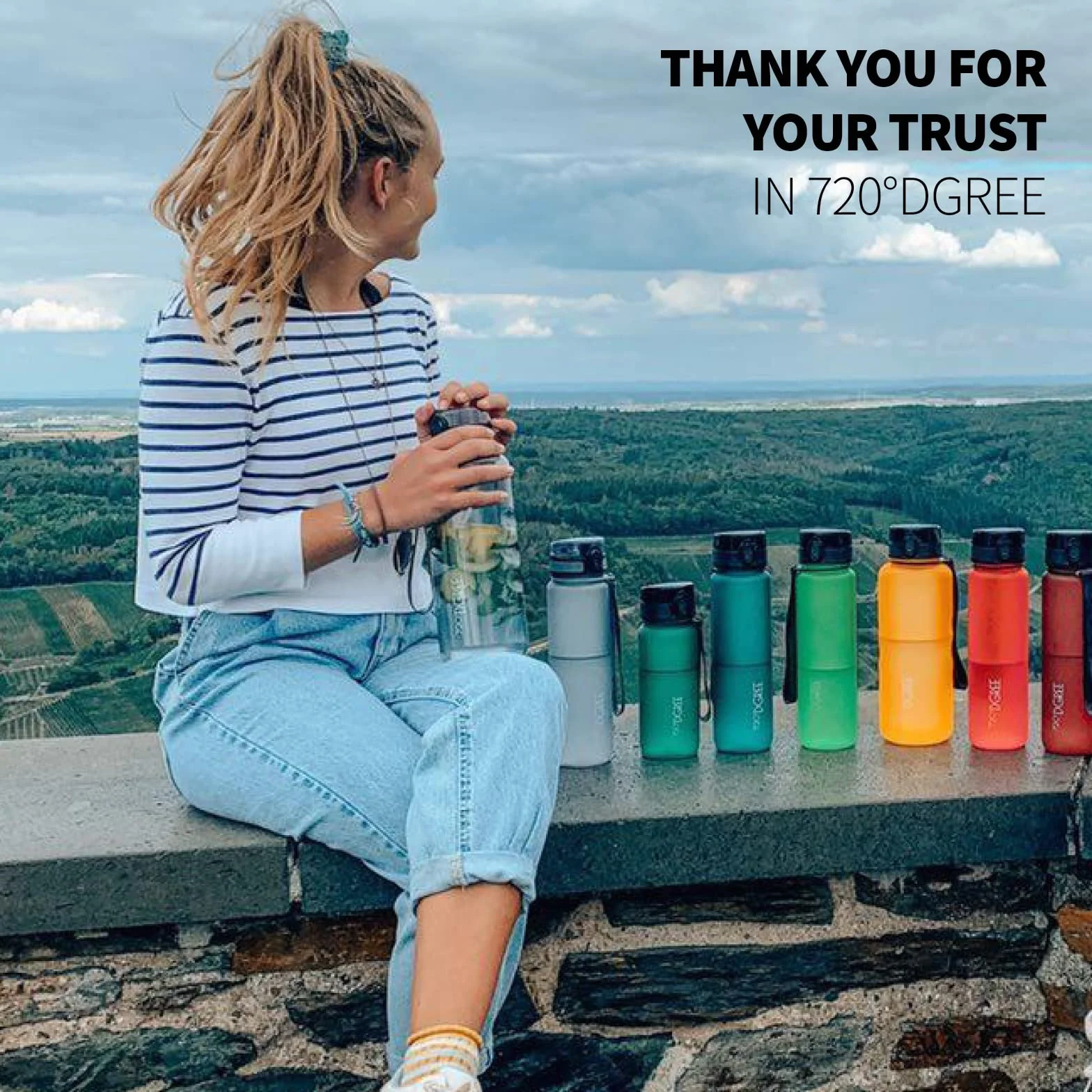 720°DGREE Butelka dla dzieci 500ml uberBottle softTouch +Sitko Szczelna Wolna od BPA Tritan Sport Fitness