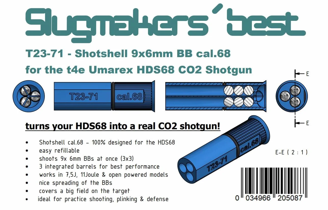 T23-71 Shotshell do Umarex T4e HDS68 Cal.68 wkłady do strzelania 9x6mm Airsoft BBS