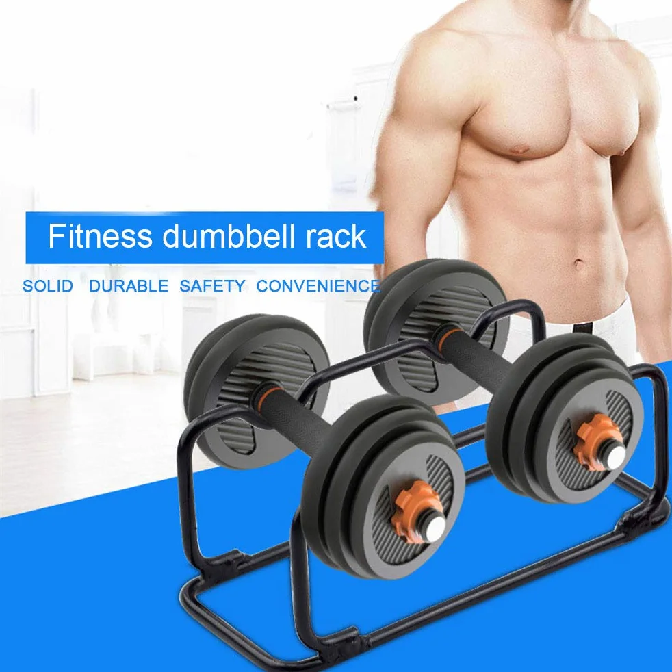 Stojak na hantle ze wzmocnionymi stalowymi wspornikami, kompaktowy stojak do przechowywania sztangi do domowego biura sprzętu fitness