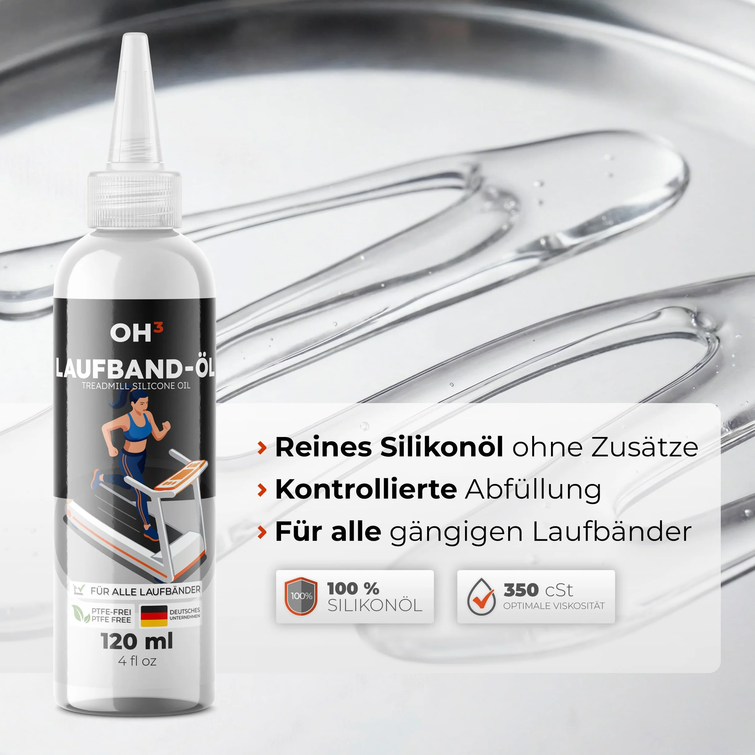 Olej do bieżni silikonowy 120 ml smar z końcówką śrubową
