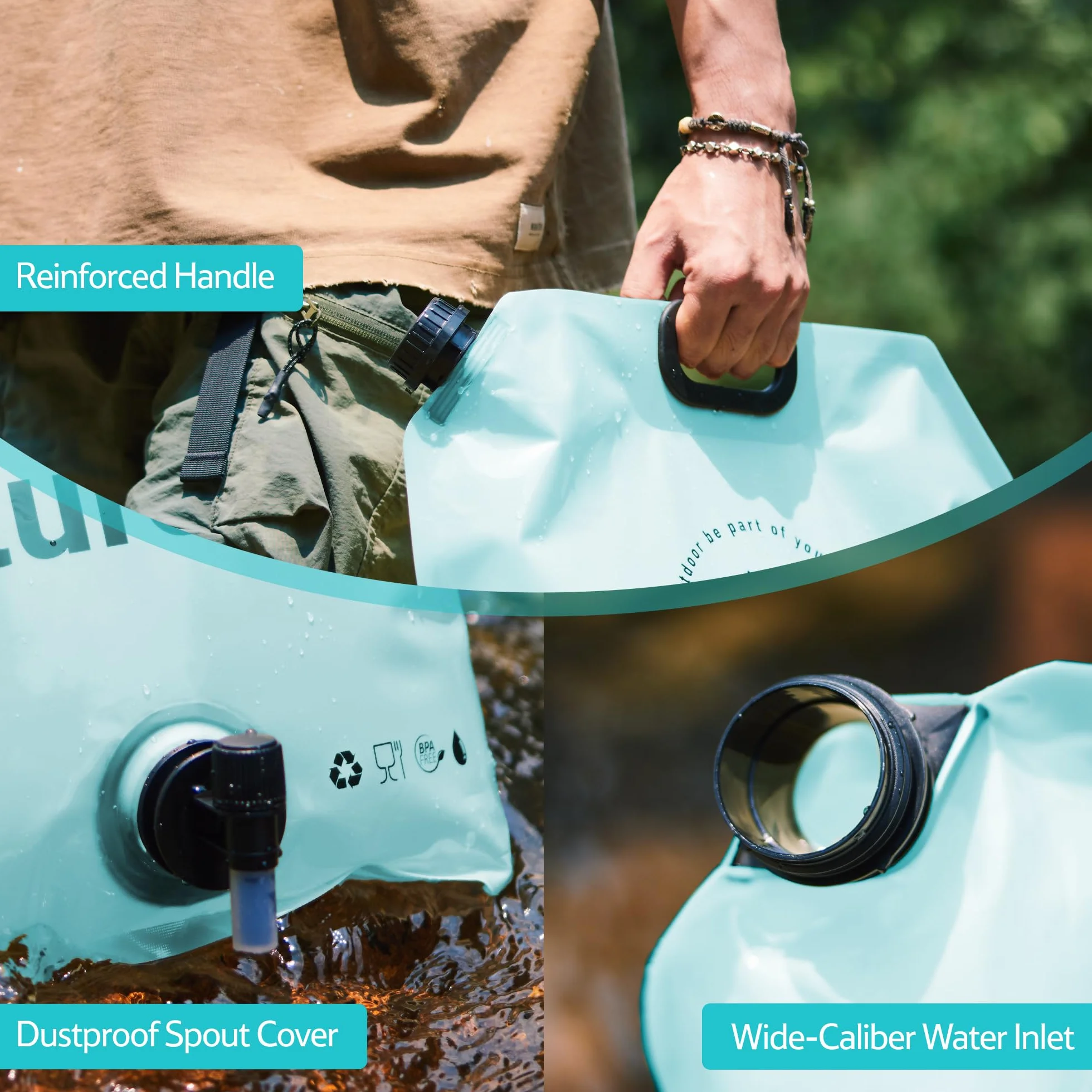 Naturehike Składany worek na wodę 10 l na kemping grill wędrówki