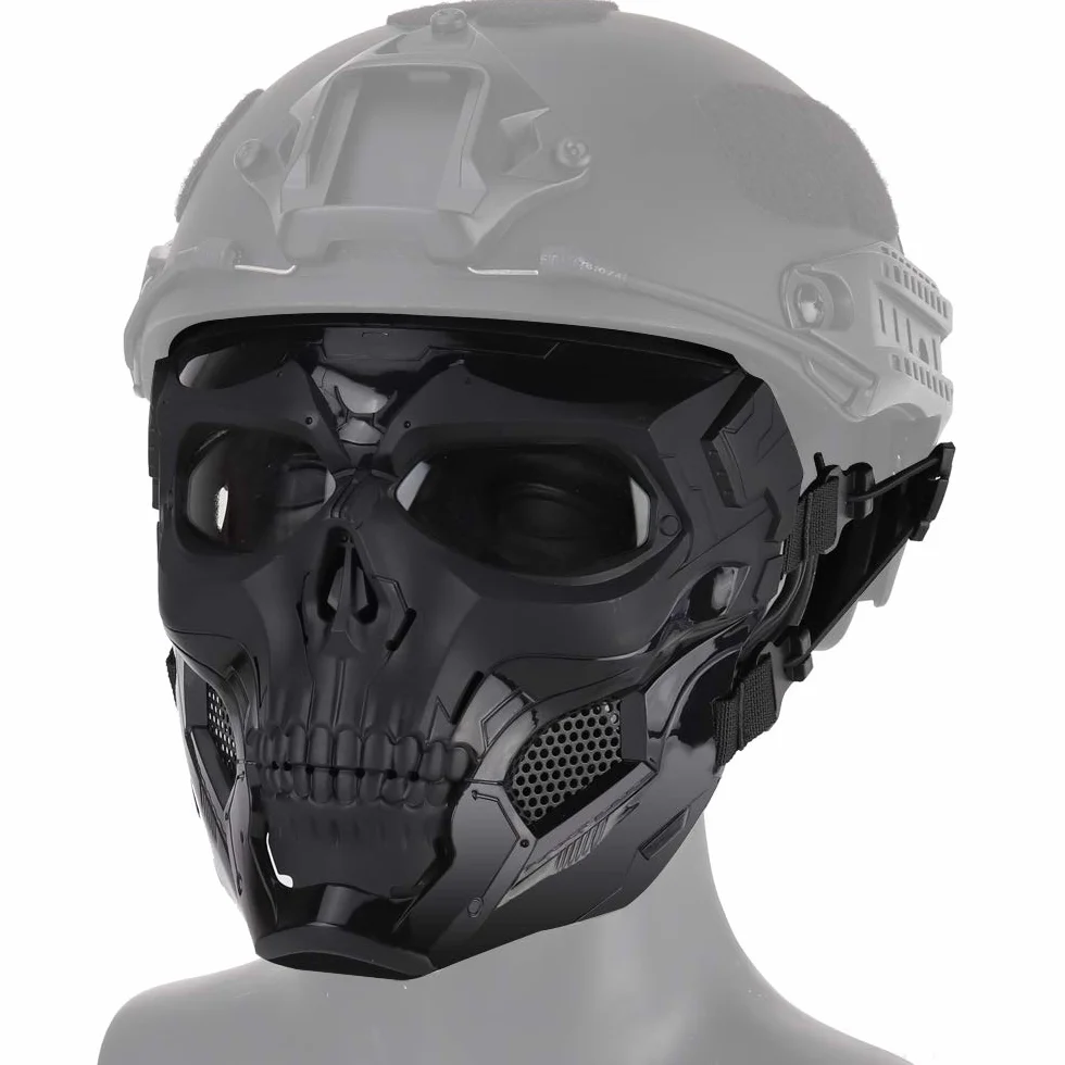 Paintball kask taktyczny maski czaszki oddychające strzelanie maski myśliwskie mężczyźni pełna twarz airsoft wojskowa maska na imprezę Halloween