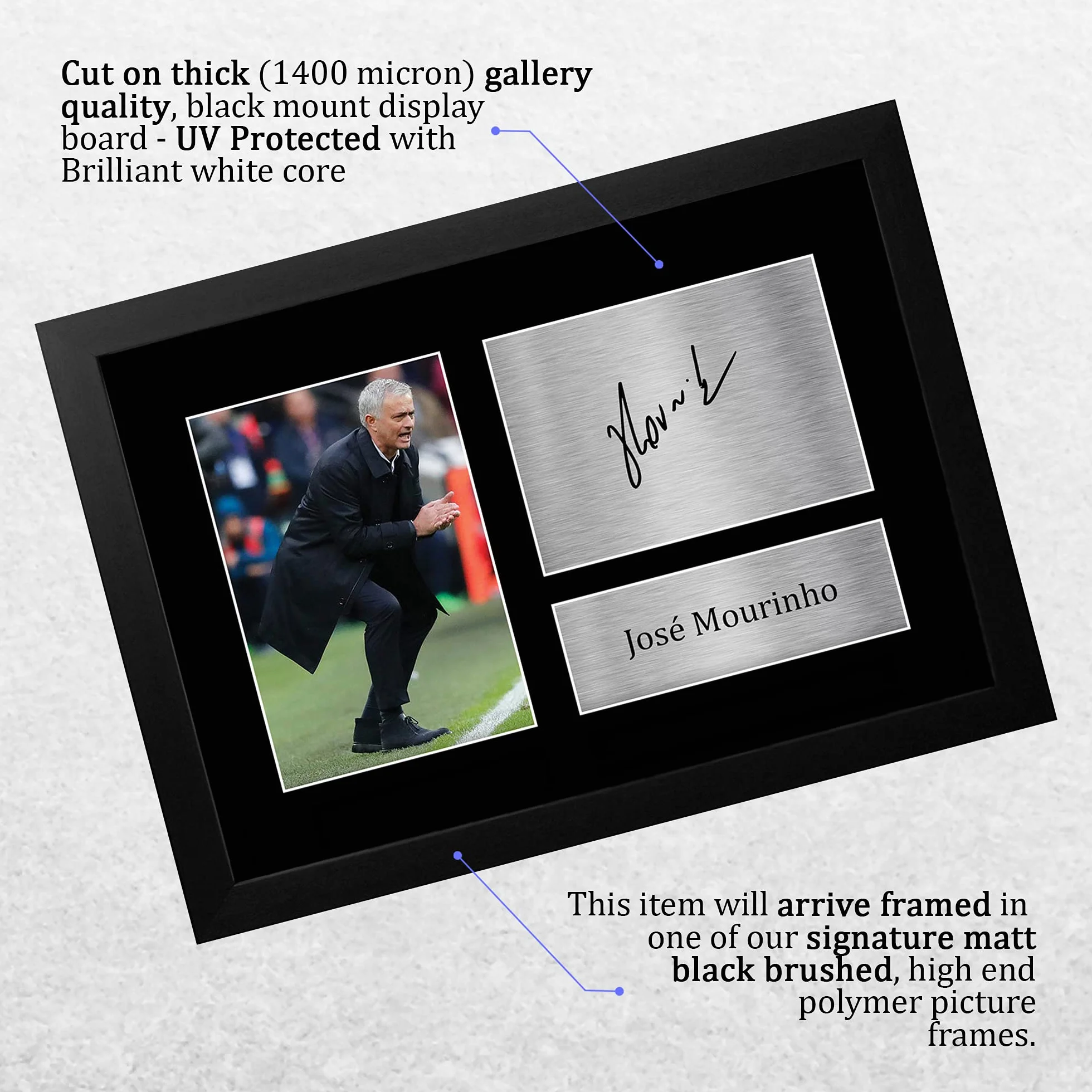 HWC Trading A4 FR Jose Mourinho Spurs Tottenham prezenty z nadrukiem podpisanym autografem dla fanów i zwolenników - A4 oprawiony