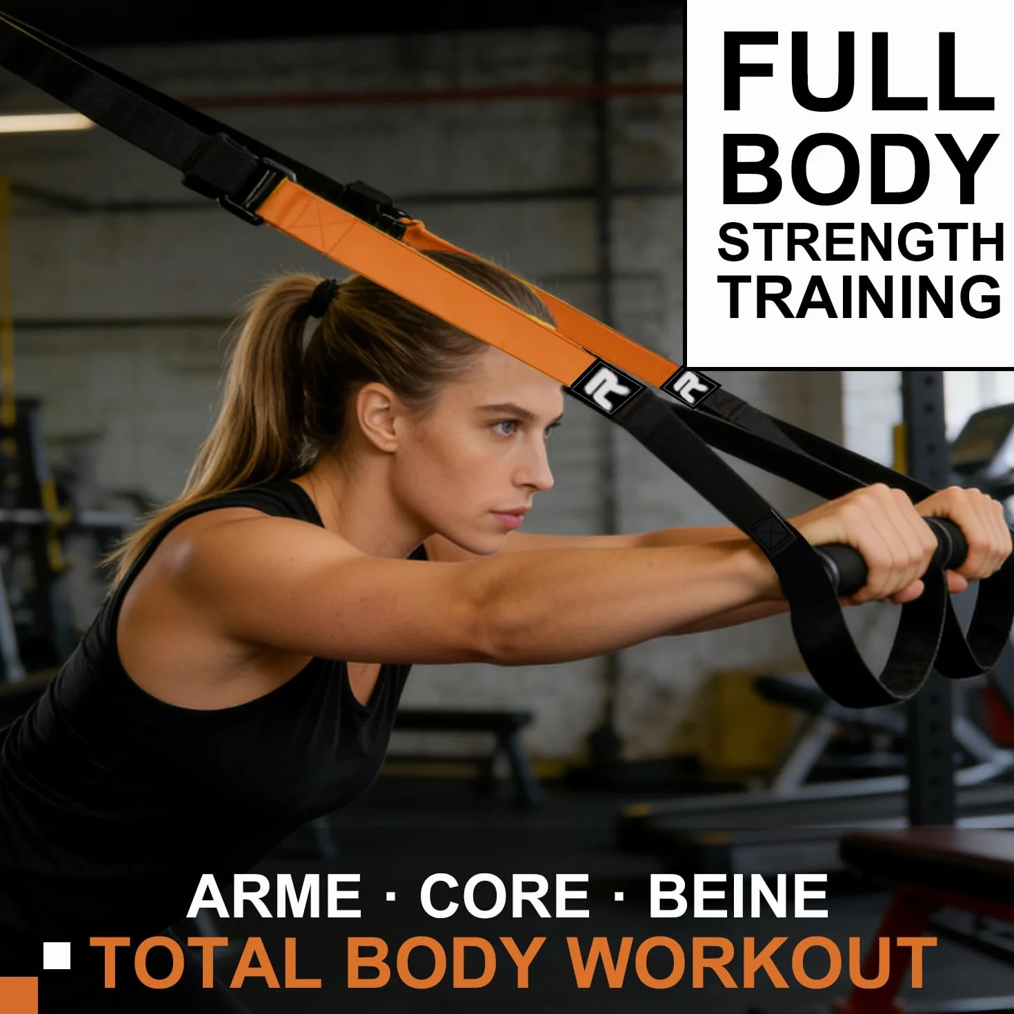 RHINOSPORT Sling Trainer Zestaw taśm treningowych regulowana z kotwicą drzwiową