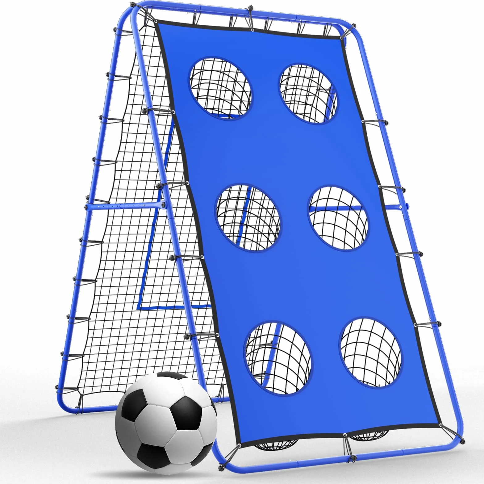 Rebounder do siatkówki, 2,1 x 1,2 m – regulowany przyrząd treningowy, siatka odbicia ze stabilnymi metalowymi słupkami, rebounder do piłki nożnej, siatkówki, koszykówki