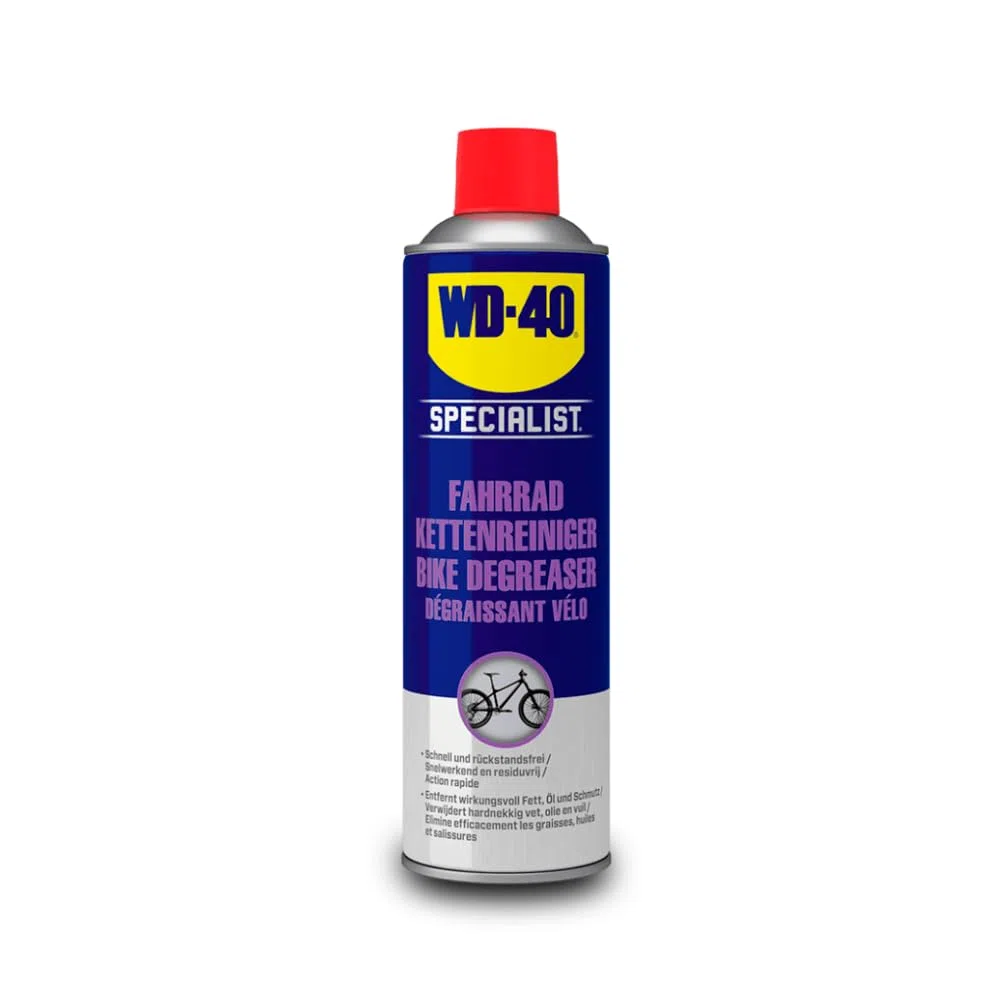 WD-40 Specialist Środek do czyszczenia łańcuchów rowerowych 500 ml – skuteczny środek do czyszczenia łańcuchów rowerowych do usuwania brudu, rdzy i osadów ze wszystkich typów rowerów, spowalnia