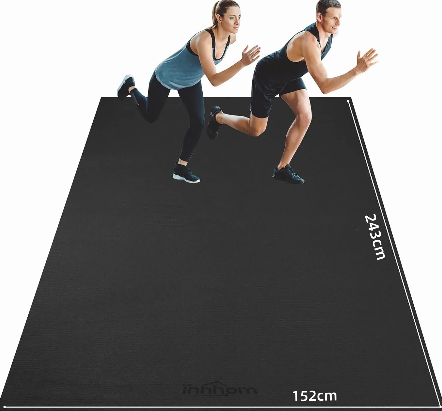 innhom Mata ochronna na podłogę sprzęt fitness 243 x 152 x 0,7 cm mata sportowa mata fitness antypoślizgowa