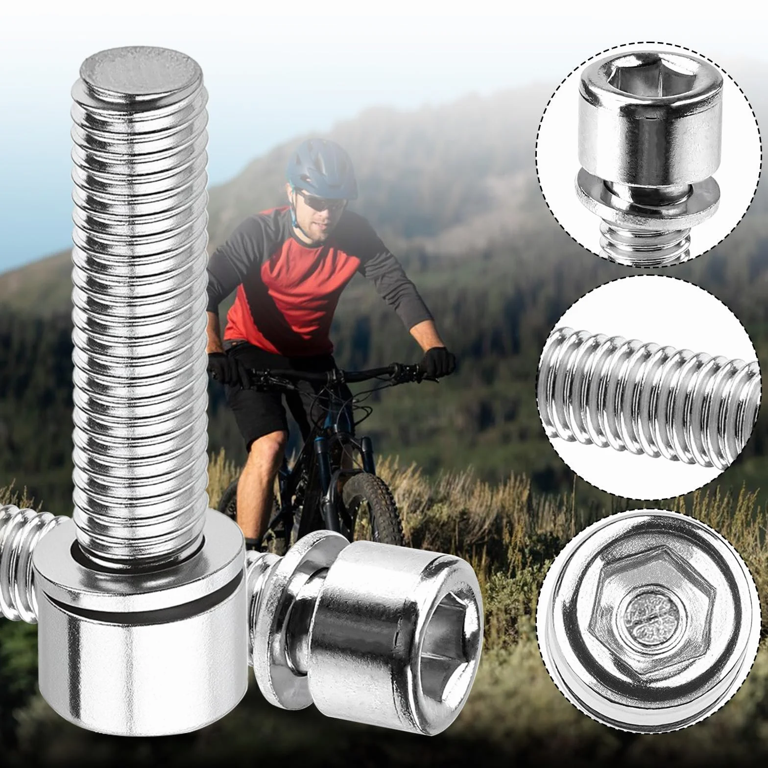 Zestaw 12 śrub M5x20mm ze stali nierdzewnej 304 klucz imbusowy 4 mm, rower szosowy, motocykl (srebrny)