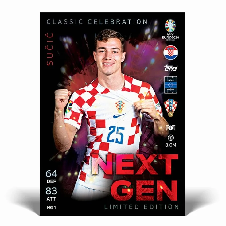 Topps Match Attax Euro 2024 Mega Tin 2 Next Gen 44 karty + 4 ekskluzywne limitowane