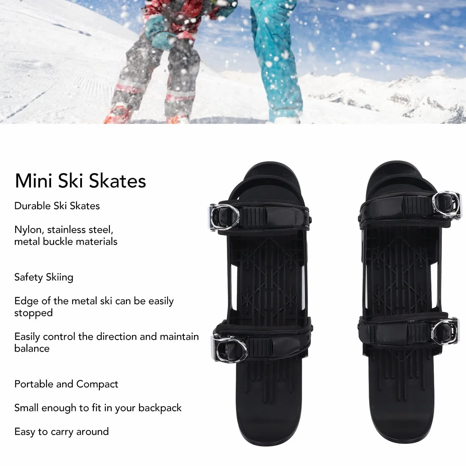 Mini łyżworolki, mini buty narciarskie, możliwość dopasowania do butów narciarskich, łyżworolek, snowboardów, na stoki zjazdowe, sporty zimowe