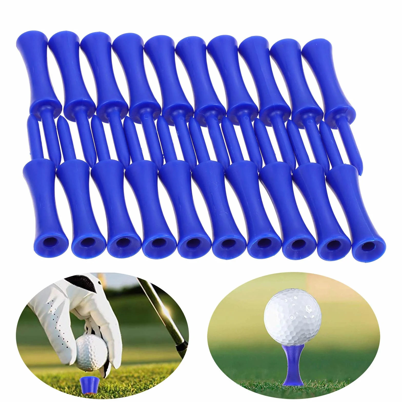 MUXSAM 100 szt. 68 mm plastikowe koszulki golfowe stopniowany zamek Tee regulacja wysokości