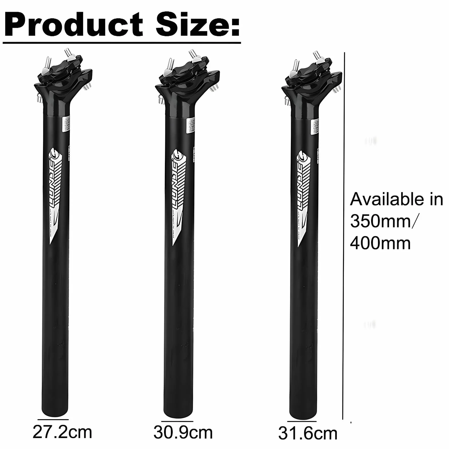 Sztyca rowerowa 27,2/30,9/31,6 mm, długość 350 mm/400 mm, rura podsiodłowa ze stopu aluminium, amortyzowana sztyca do rowerów górskich i szosowych, MBX