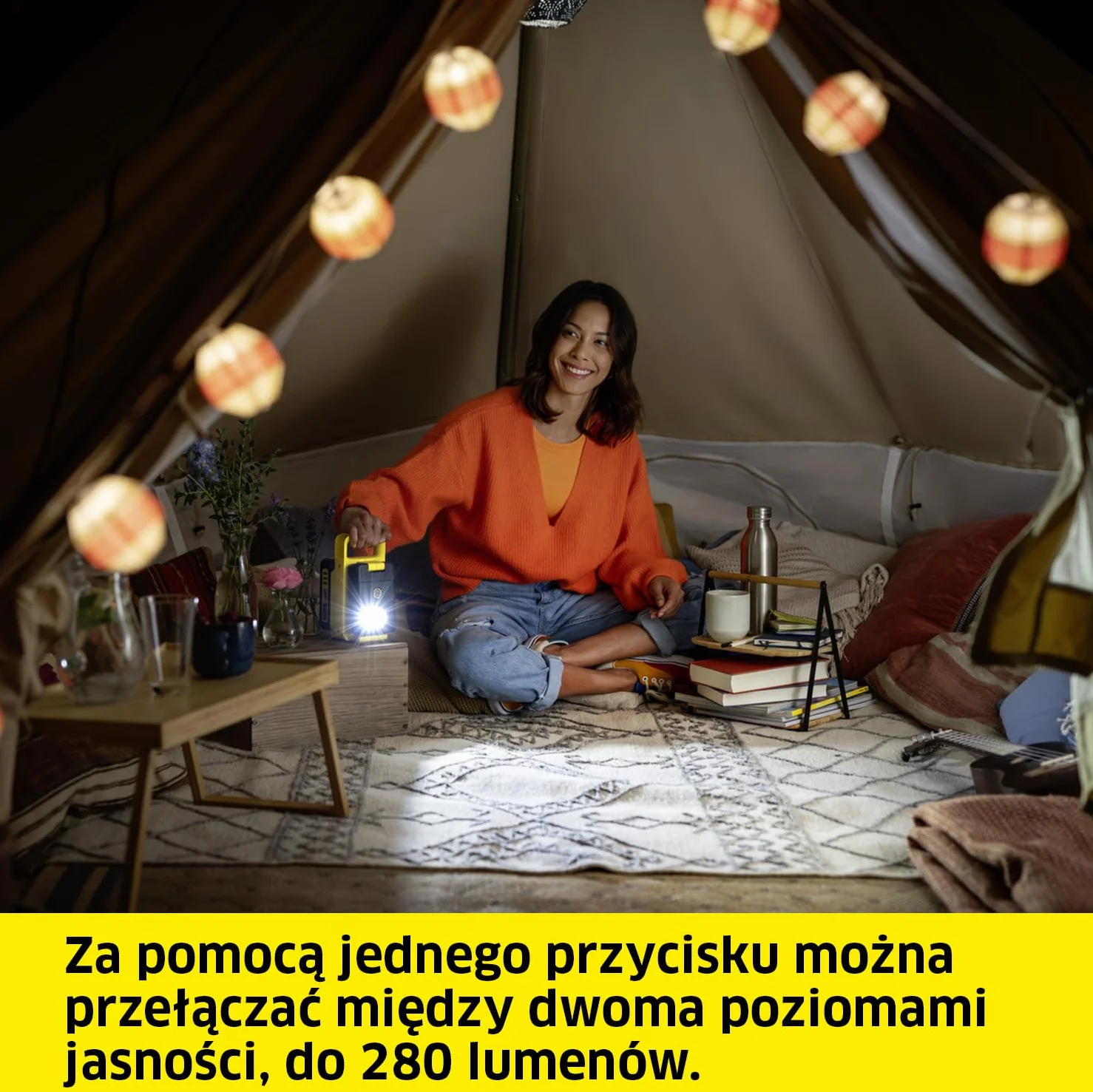 Kärcher Lampa wielofunkcyjna akumulatorowa MFL 2-18, 280 lumenów, USB C, USB A, 18 V