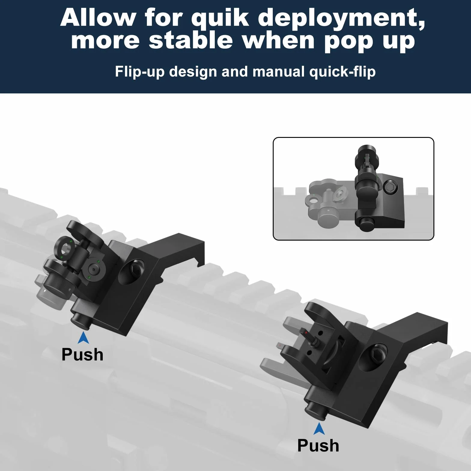 Feyachi S54 45-stopniowe celowniki żelazne Flip Up Sight Rapid Transition Backup Zestaw przednich i tylnych celowników żelaznych Szyny Picatinny Weaver