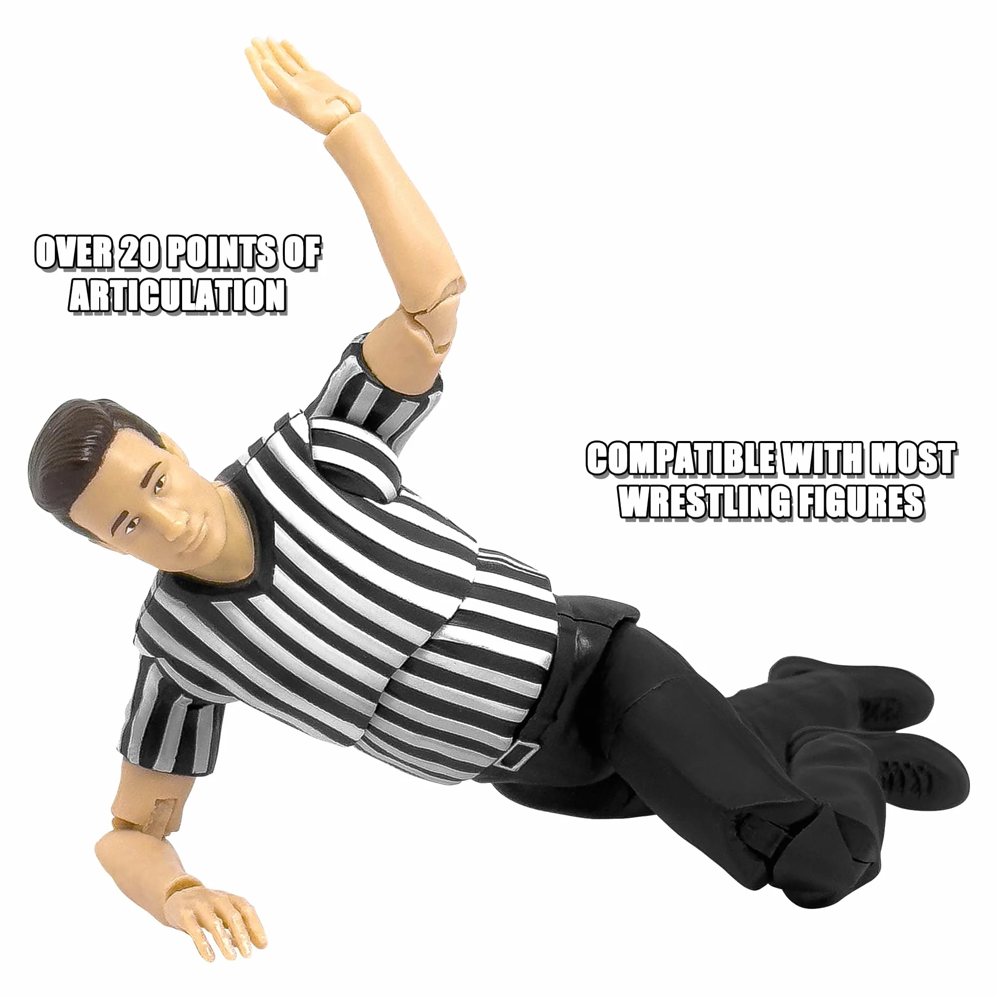 Figures Toy Company Figurki Ultimate Sędzia z artykulacją Deluxe WWE Wrestling 15 cm