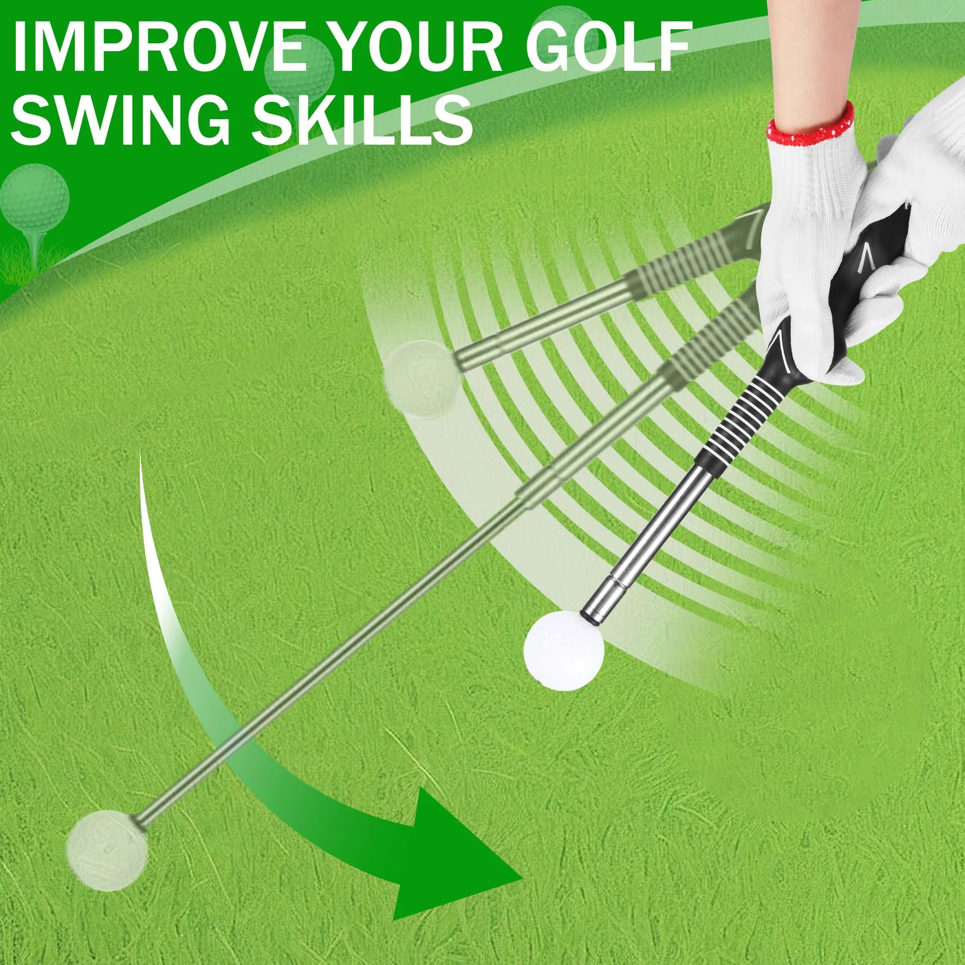 Starvortex Golf Swing Trainer z trenerem zamachowym na ramiona, wysuwany trener zamachowy, pomoc w golfa do treningu w pomieszczeniach i na zewnątrz, prezent dla mężczyzn i kobiet