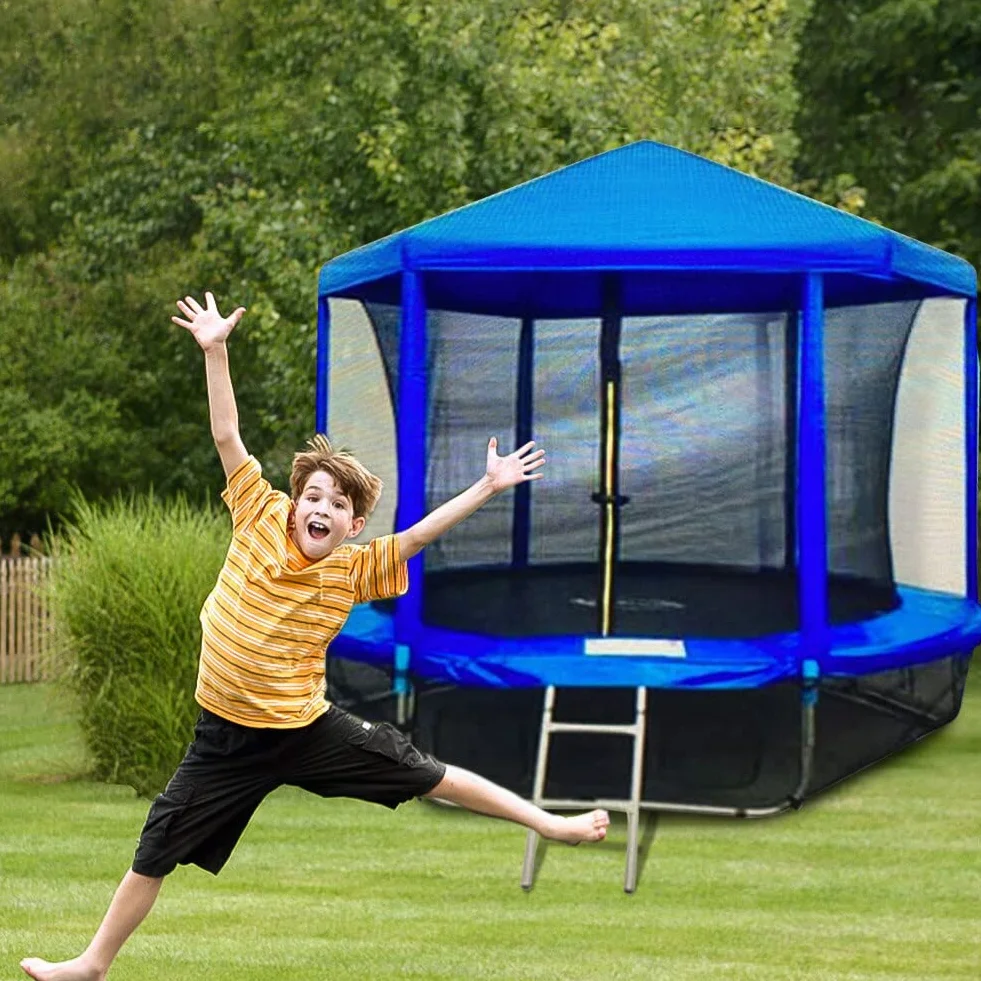 Surakey Okrągły daszek trampoliny, ochrona przed słońcem, 305 cm, ochrona przed deszczem i śniegiem, na zimę i lato