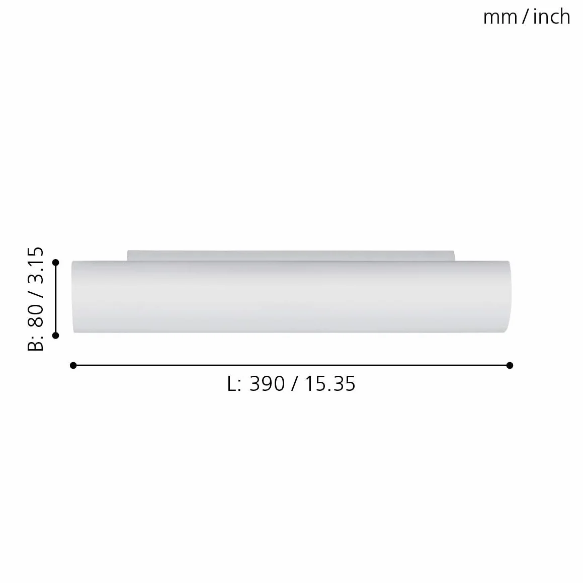 EGLO Lampa ścienna Zola 2-punktowa, metal i matowe szkło opalowe, biała, E14, 39 cm