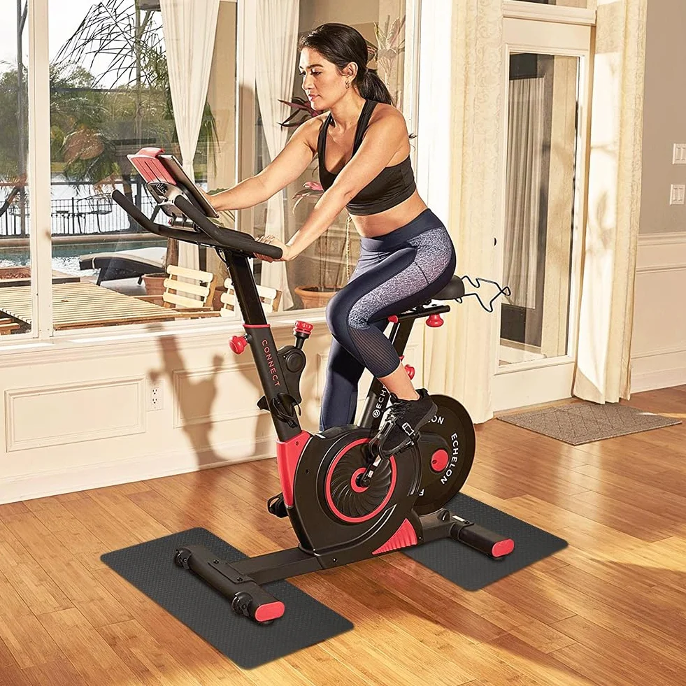 LOMUG Bieżnie, 5 mm, antypoślizgowa mata ochronna Peloton, podwójna mata podłogowa, mata ochronna, sprzęt fitness do sprzętu sportowego Home Gym