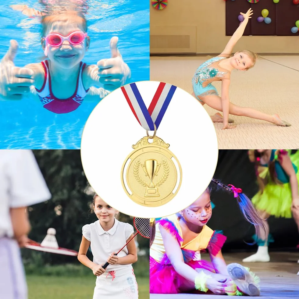 KARELLS Medal dla dzieci, medal zwycięzcy do szkoły, 5 sztuk medali piłki nożnej, medale trofeum, złote medale metalowe, medale urodziny dziecka na imprezę festiwal zawody sportowe zabawki nagrody