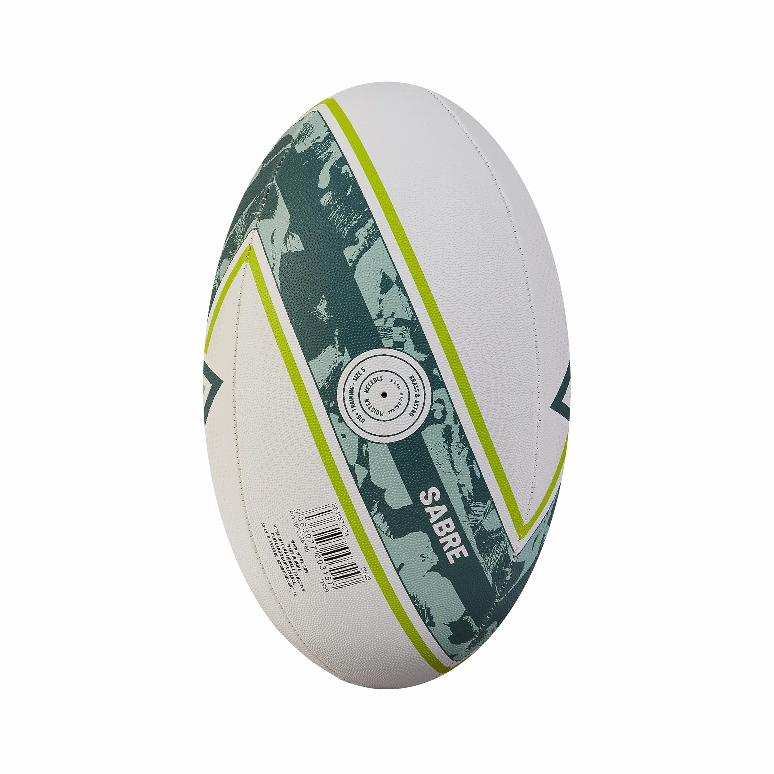 Mitre Unisex Sabre D4P piłka rugby, biała/miętowa/limonkowa, 3