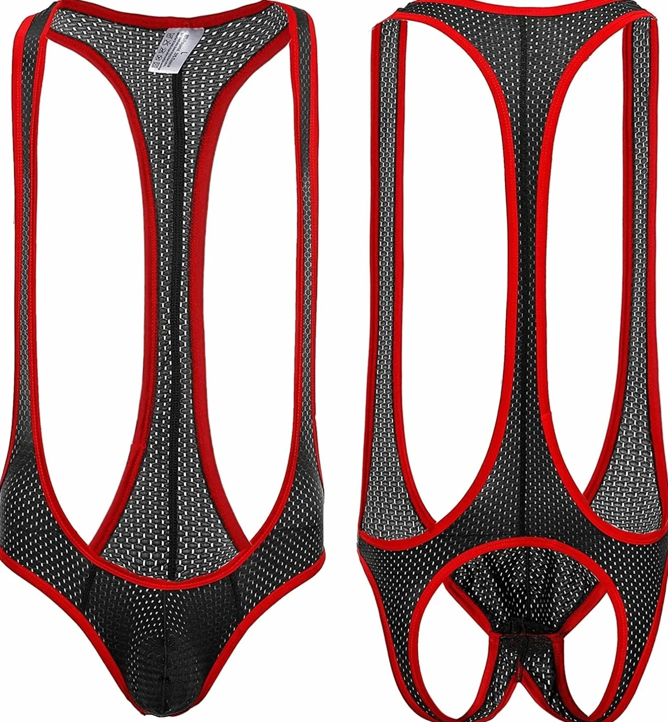 Męska bielizna trykotowa siateczkowa, kombinezon zapaśniczy, body singlet