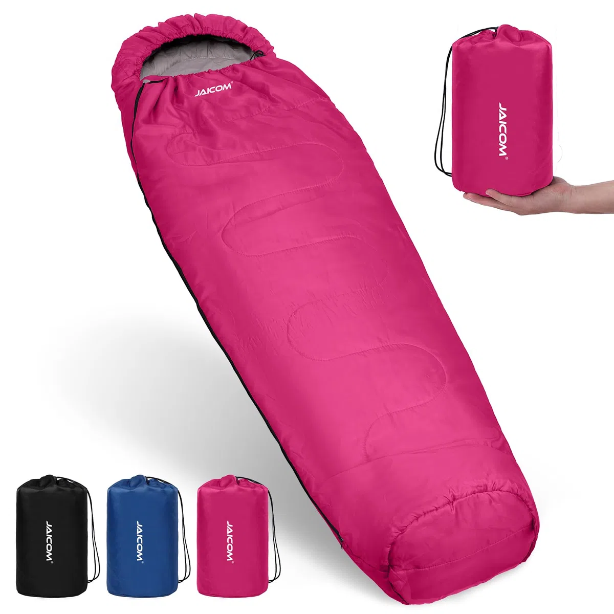 JAICOM Śpiwór – 3-4 pory roku, ultralekki śpiwór typu mumia (800 g/1600g), mały rozmiar po spakowaniu i dla dorosłych – na zewnątrz, kemping, trekking, wewnątrz
