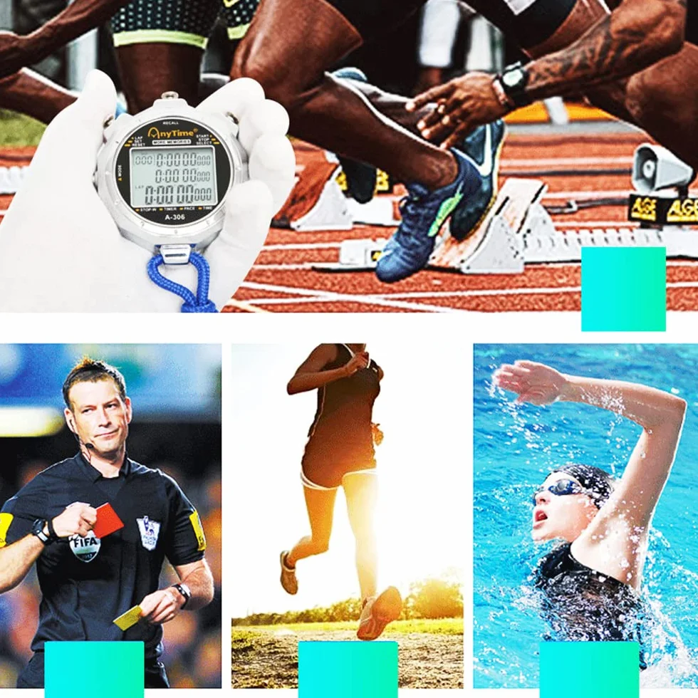 Sportowy stoper timer cyfrowy wyświetlacz 1/1000 sekund precyzyjny elektroniczny cyfrowy timer wodoodporny sporty na świeżym powietrzu