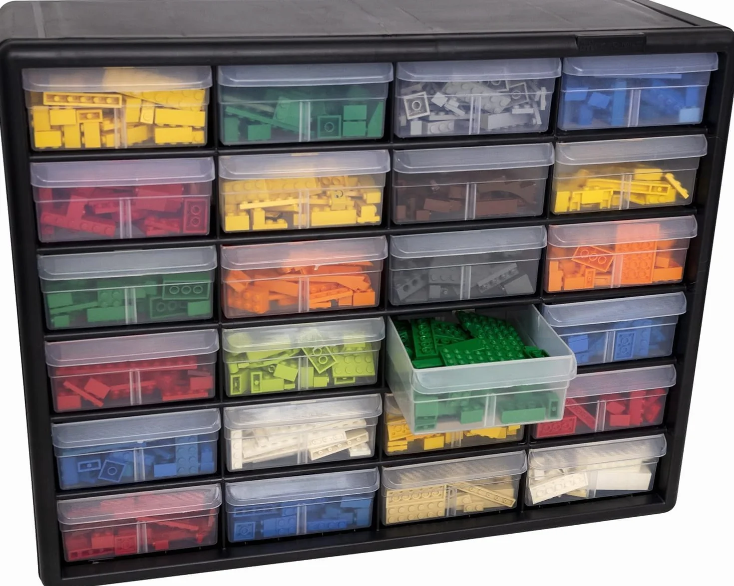 Akro-Mils 10124 Plastikowa szafka do przechowywania narzędzi, czarna, 20 x 6 x 16 cali